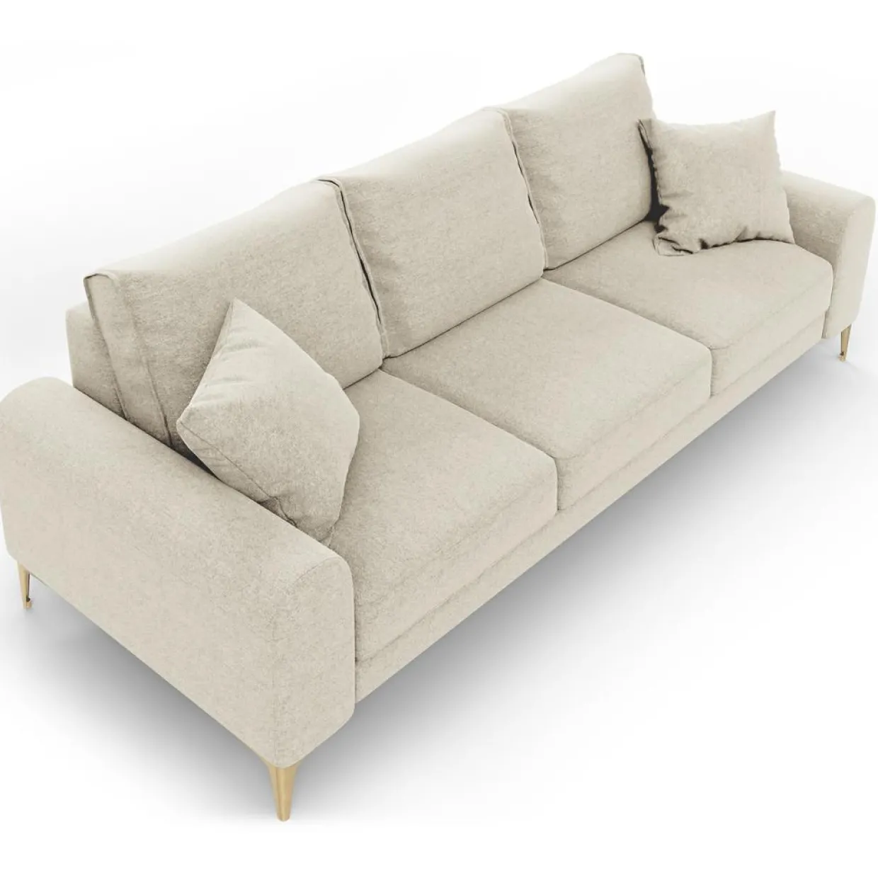 Canapé 4 places Madara beige clair - 237x102x90 cm-Mazzini Sofas