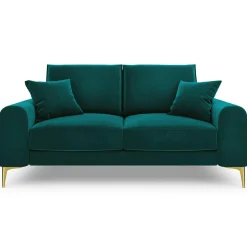 Canapé 2 places velours madara turquoise - 172x102x90 cm-Mazzini Sofas