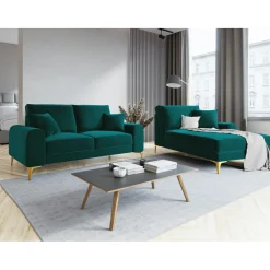 Canapé 2 places velours madara turquoise - 172x102x90 cm-Mazzini Sofas