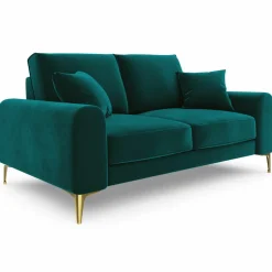 Canapé 2 places velours madara turquoise - 172x102x90 cm-Mazzini Sofas