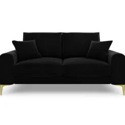 Canapé 2 places velours madara noir - 172x102x90 cm-Mazzini Sofas