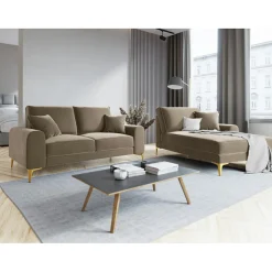 Canapé 2 places velours madara beige - 172x102x90 cm-Mazzini Sofas Online