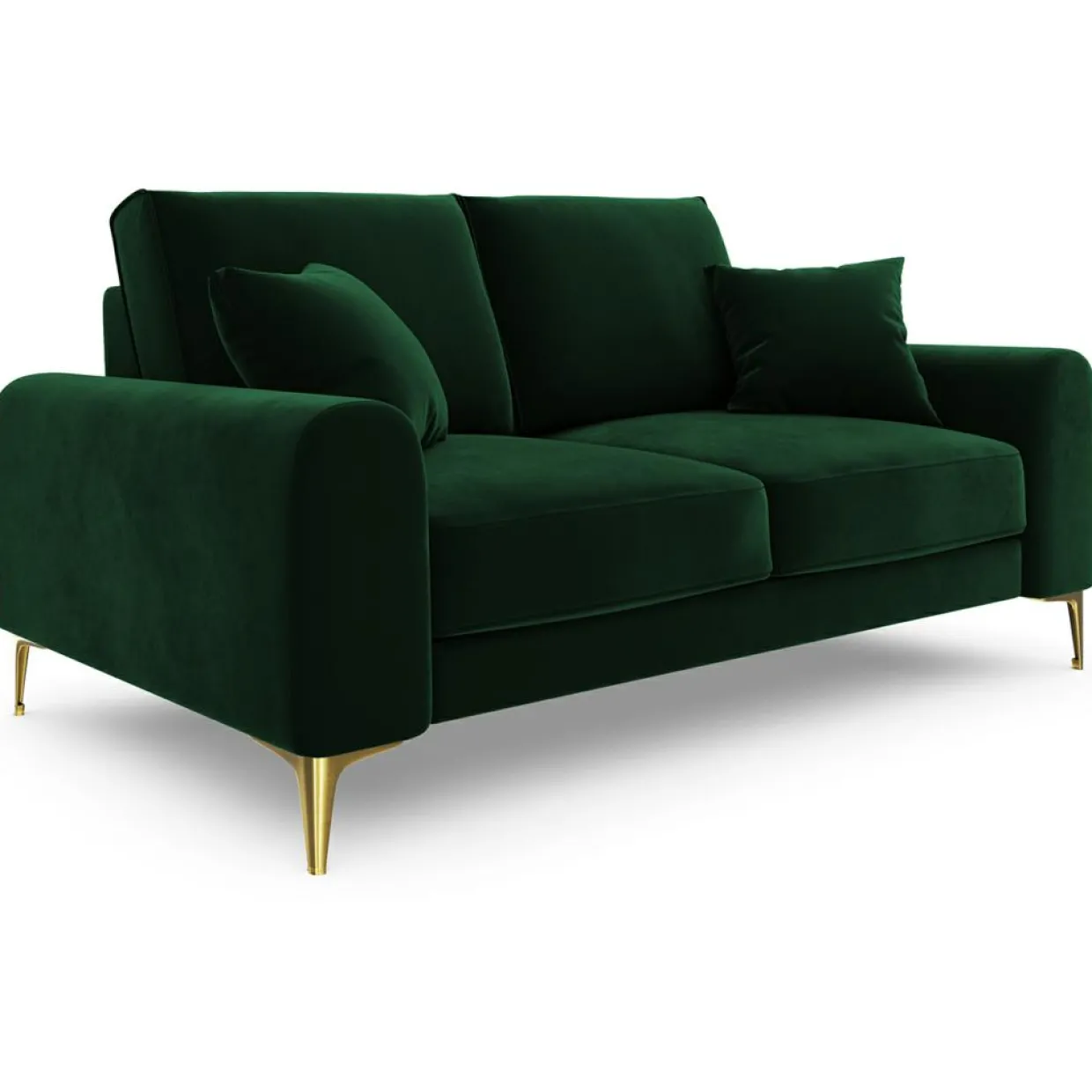 Canapé 2 places velours madara vert bouteille - 172x102x90 cm-Mazzini Sofas Online