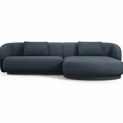 Canapé angle droit Linden Chenille 4 Places bleu - 289x177x72 cm-Mazzini Sofas Outlet