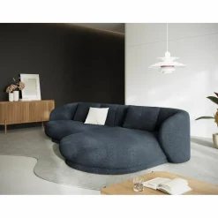 Canapé angle droit Linden Chenille 4 Places bleu - 289x177x72 cm-Mazzini Sofas Outlet