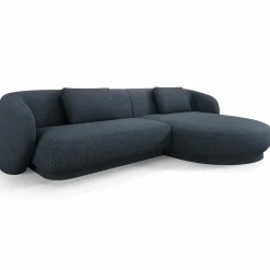 Canapé angle droit Linden Chenille 4 Places bleu - 289x177x72 cm-Mazzini Sofas Outlet