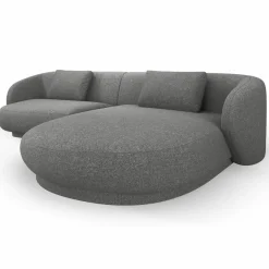 Mazzini Sofas Canapés^Canapé angle droit Linden Chenille 4 Places gris foncé - 289x177x72 cm