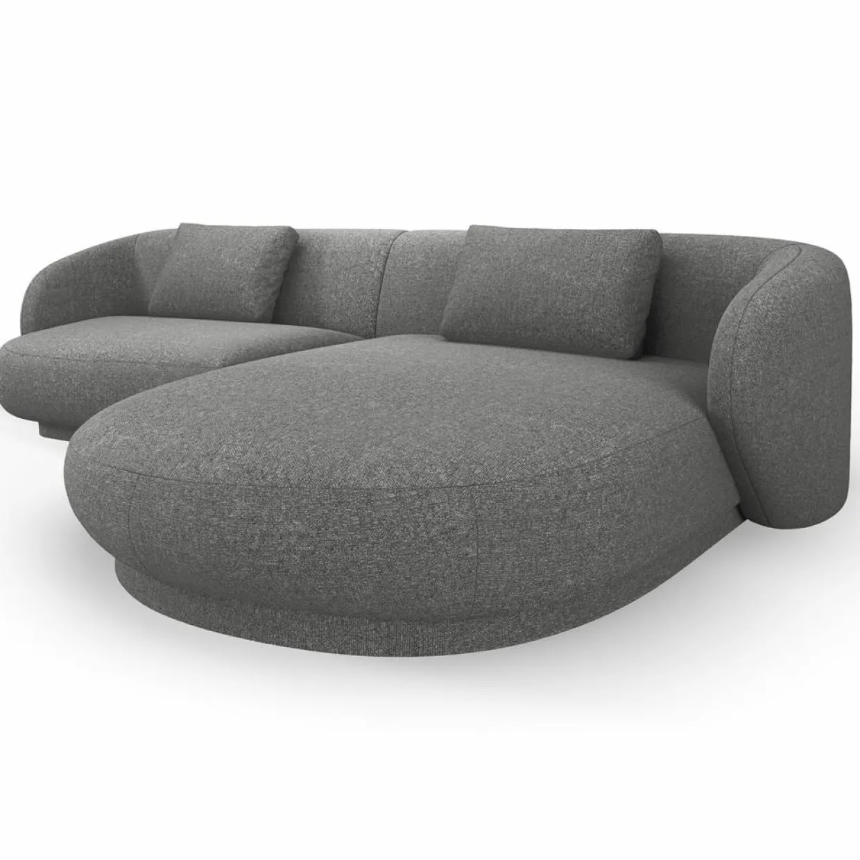 Mazzini Sofas Canapés^Canapé angle droit Linden Chenille 4 Places gris foncé - 289x177x72 cm