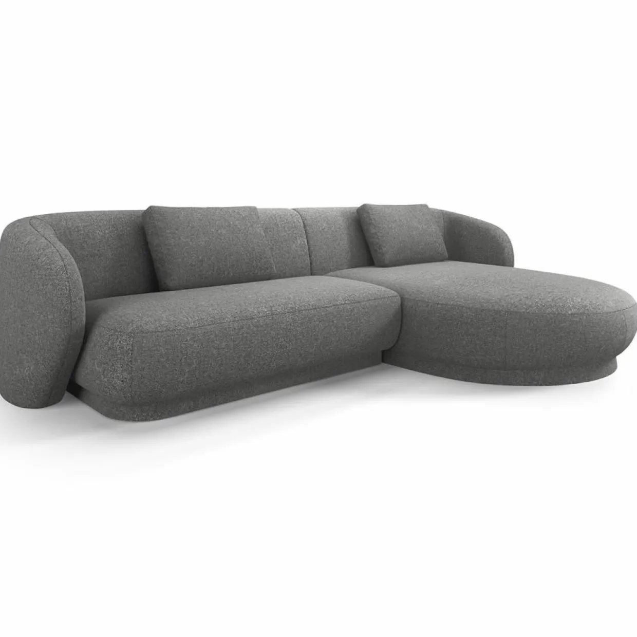 Mazzini Sofas Canapés^Canapé angle droit Linden Chenille 4 Places gris foncé - 289x177x72 cm