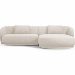 Mazzini Sofas Canapés^Canapé angle droit Linden Chenille 4 Places beige - 289x177x72 cm