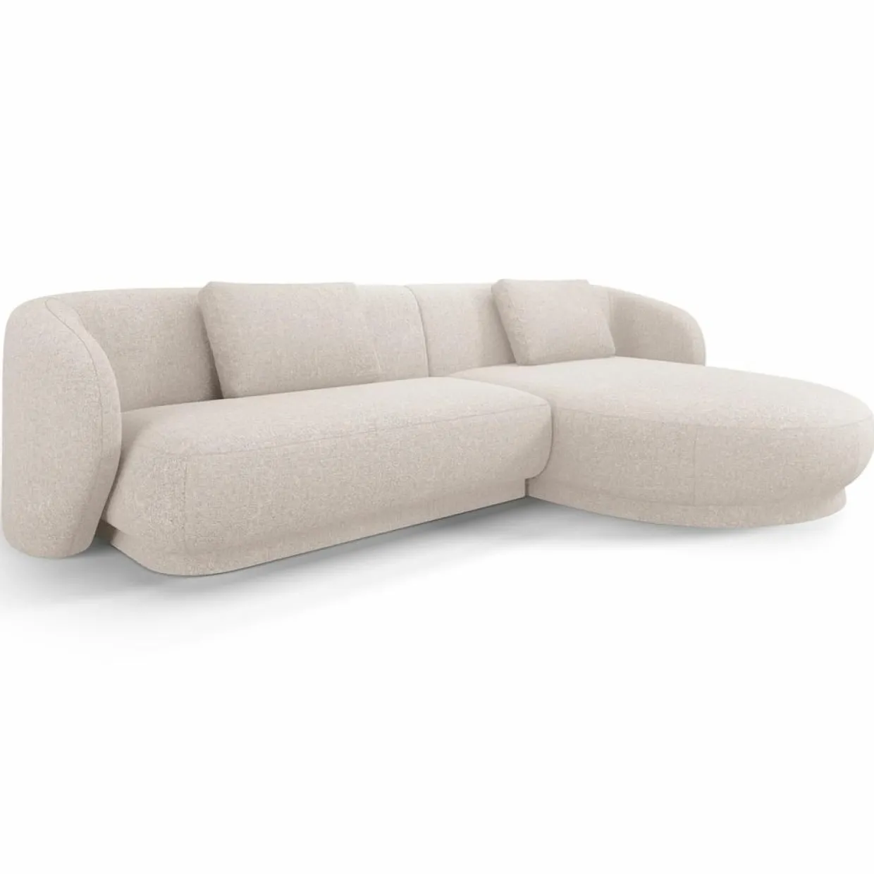 Mazzini Sofas Canapés^Canapé angle droit Linden Chenille 4 Places beige - 289x177x72 cm