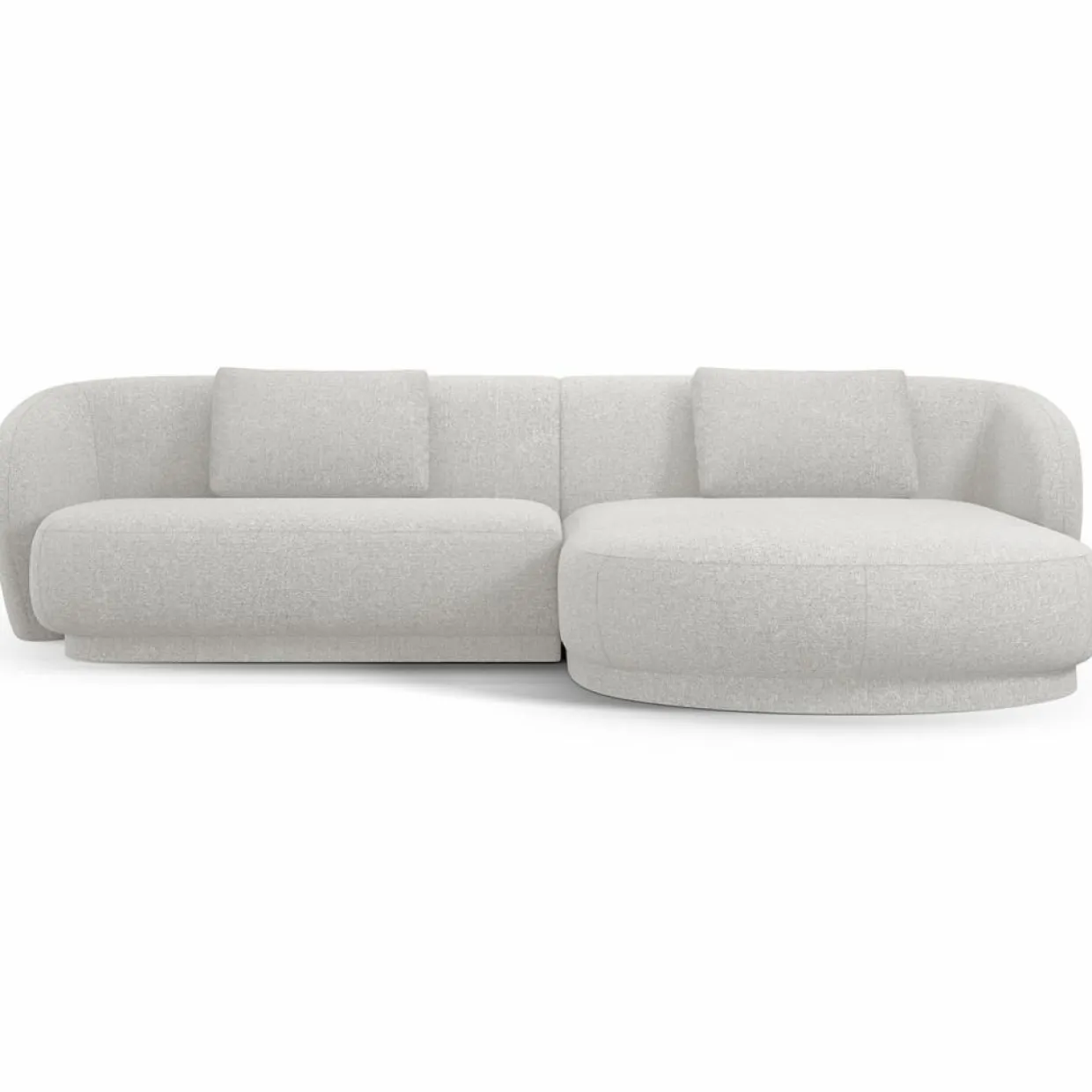 Canapé angle droit Linden Chenille 4 Places argenté chiné - 289x177x72 cm-Mazzini Sofas Online