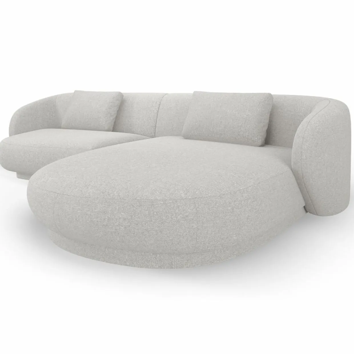 Canapé angle droit Linden Chenille 4 Places argenté chiné - 289x177x72 cm-Mazzini Sofas Online