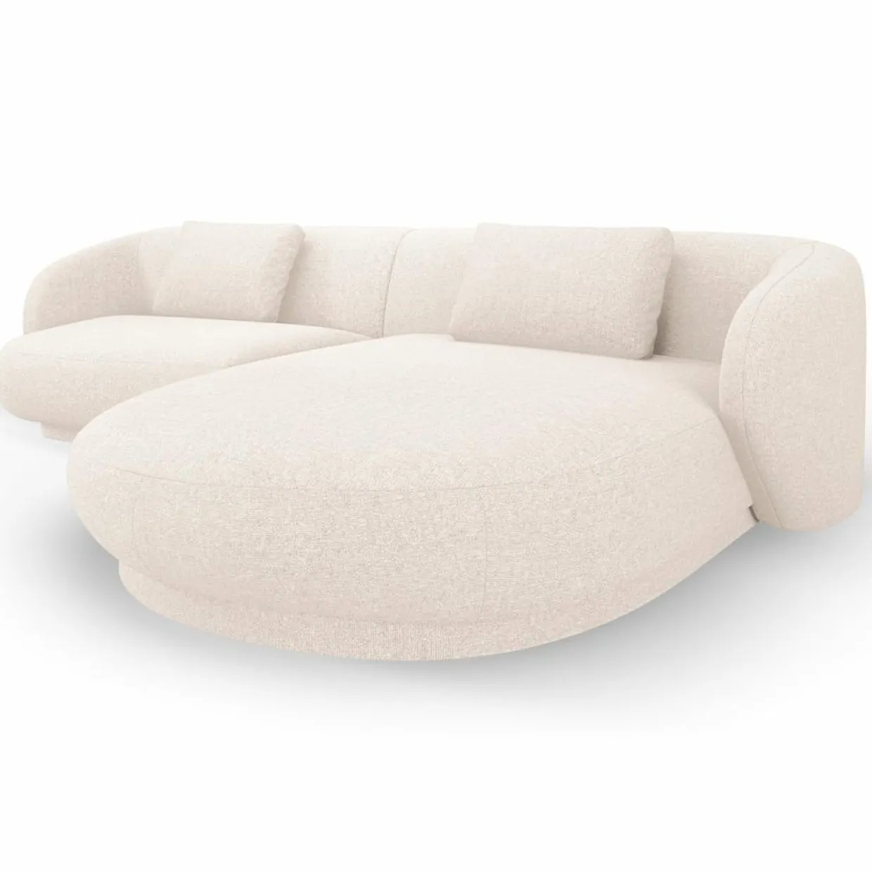 Canapé angle droit Linden Chenille 4 Places beige clair - 289x177x72 cm-Mazzini Sofas Discount