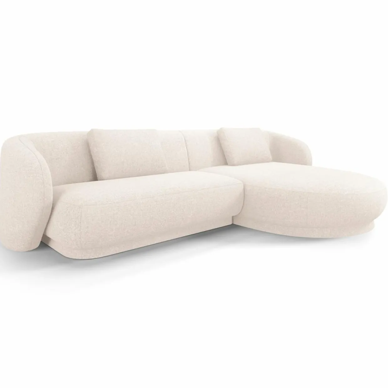 Canapé angle droit Linden Chenille 4 Places beige clair - 289x177x72 cm-Mazzini Sofas Discount