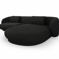Mazzini Sofas Canapés^Canapé angle droit Linden Chenille 4 Places noir - 289x177x72 cm