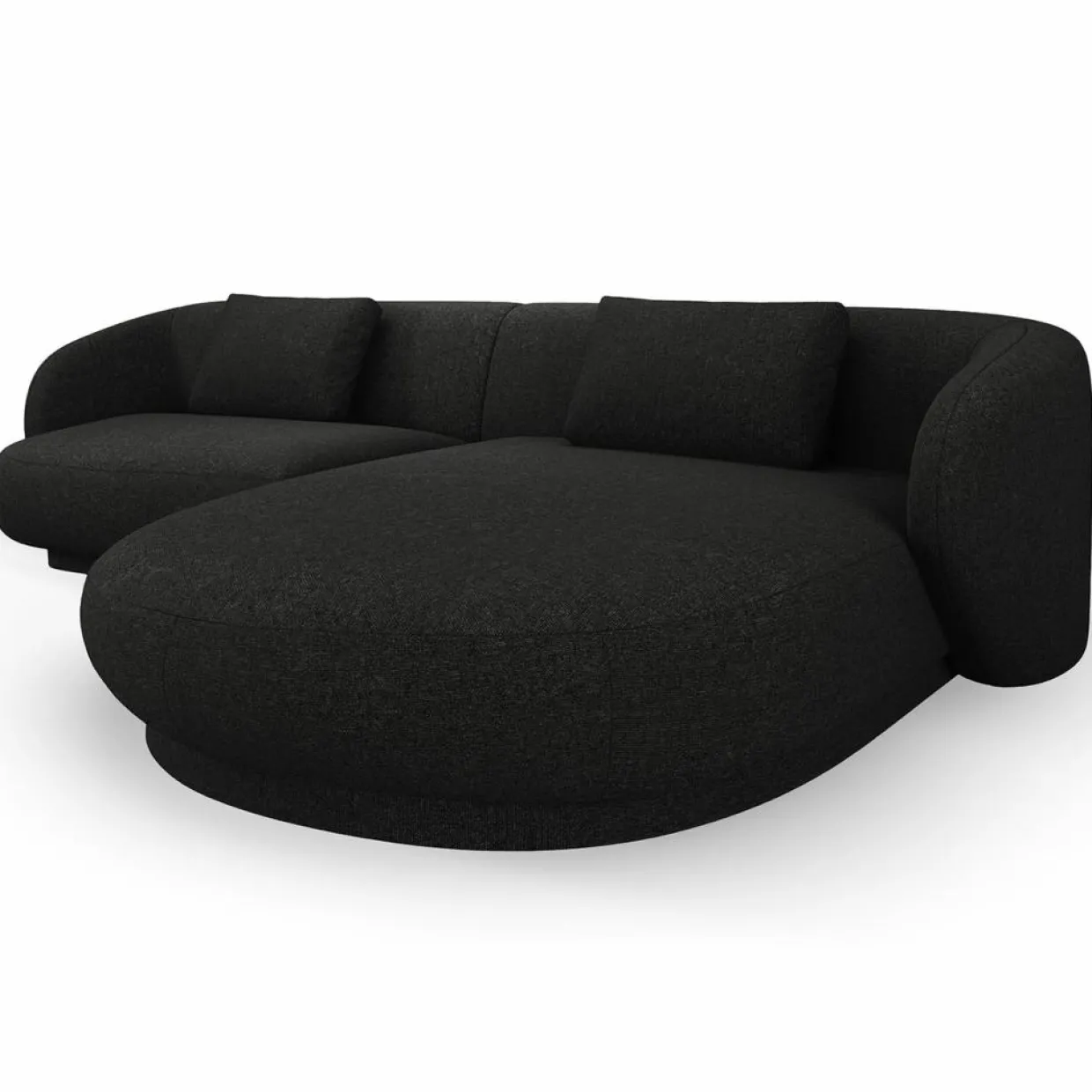 Mazzini Sofas Canapés^Canapé angle droit Linden Chenille 4 Places noir - 289x177x72 cm