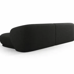 Mazzini Sofas Canapés^Canapé angle droit Linden Chenille 4 Places noir - 289x177x72 cm