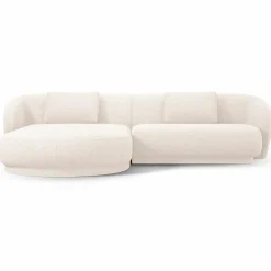 Mazzini Sofas Canapés^Canapé angle gauche Linden Chenille 4 Places beige clair - 289x177x72 cm