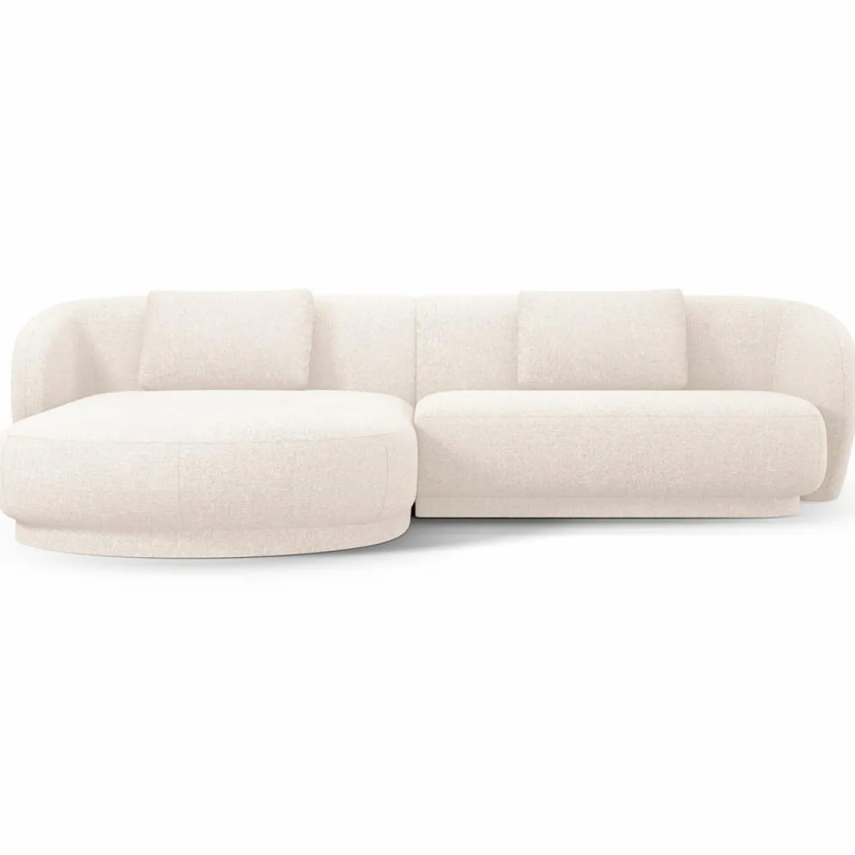 Mazzini Sofas Canapés^Canapé angle gauche Linden Chenille 4 Places beige clair - 289x177x72 cm
