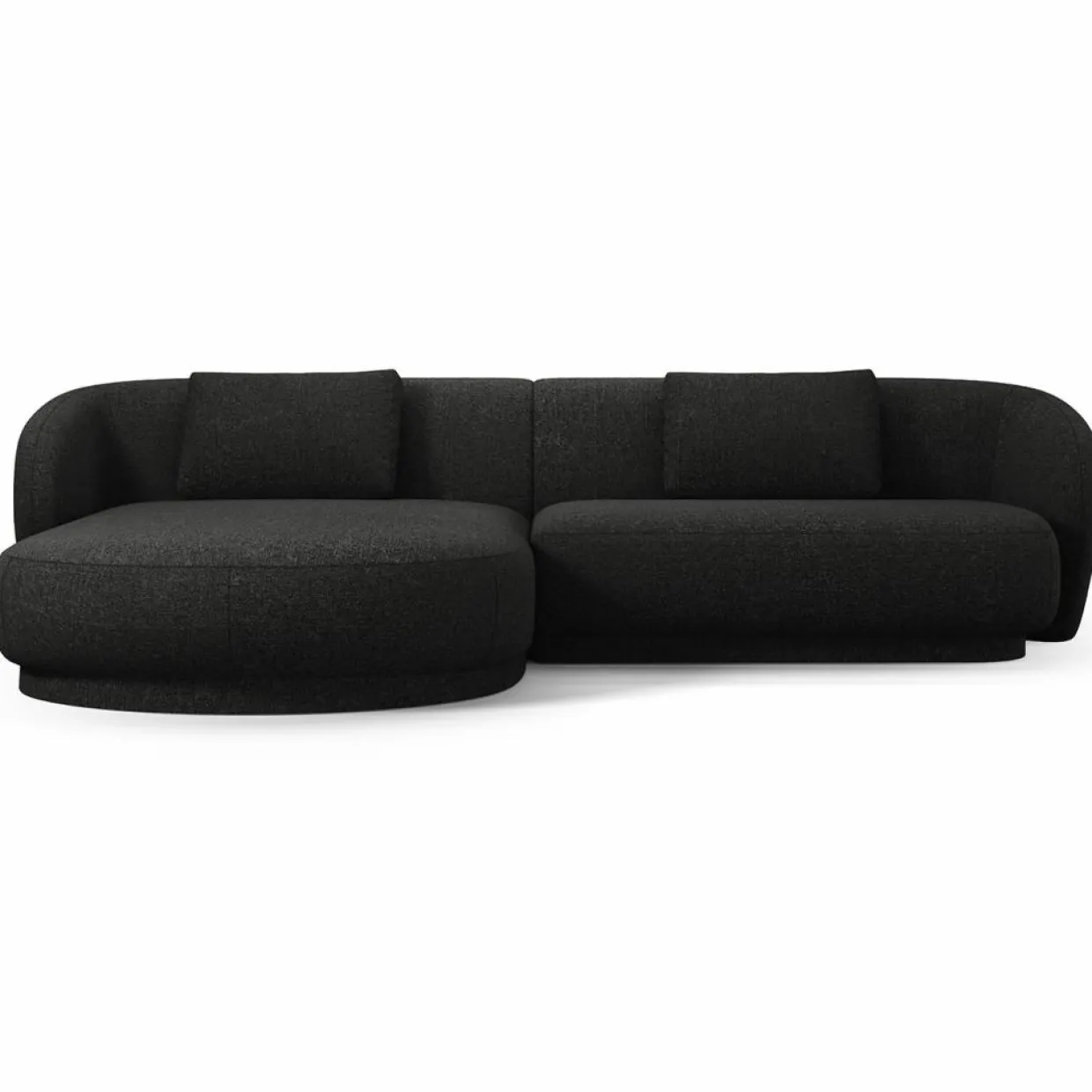 Canapé angle gauche Linden Chenille 4 Places noir - 289x177x72 cm-Mazzini Sofas Sale