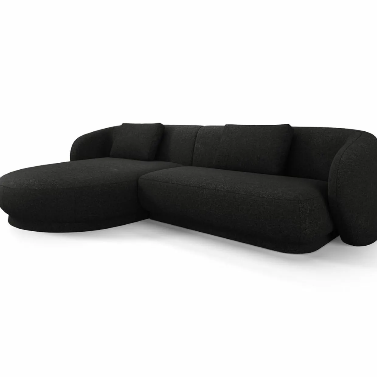 Canapé angle gauche Linden Chenille 4 Places noir - 289x177x72 cm-Mazzini Sofas Sale