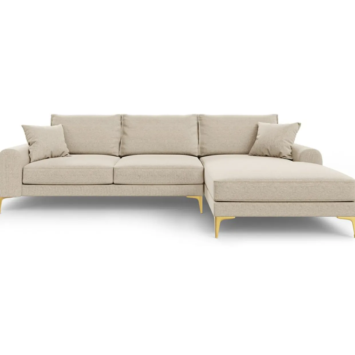 Mazzini Sofas Canapés^Canapé d'angle droit 5 places Madara beige - 254x182x90 cm
