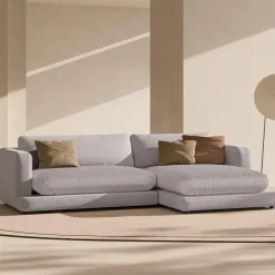 Canapé d'angle droit Daphne 4 Places Gris chaud - 270x170x86 cm-Mazzini Sofas