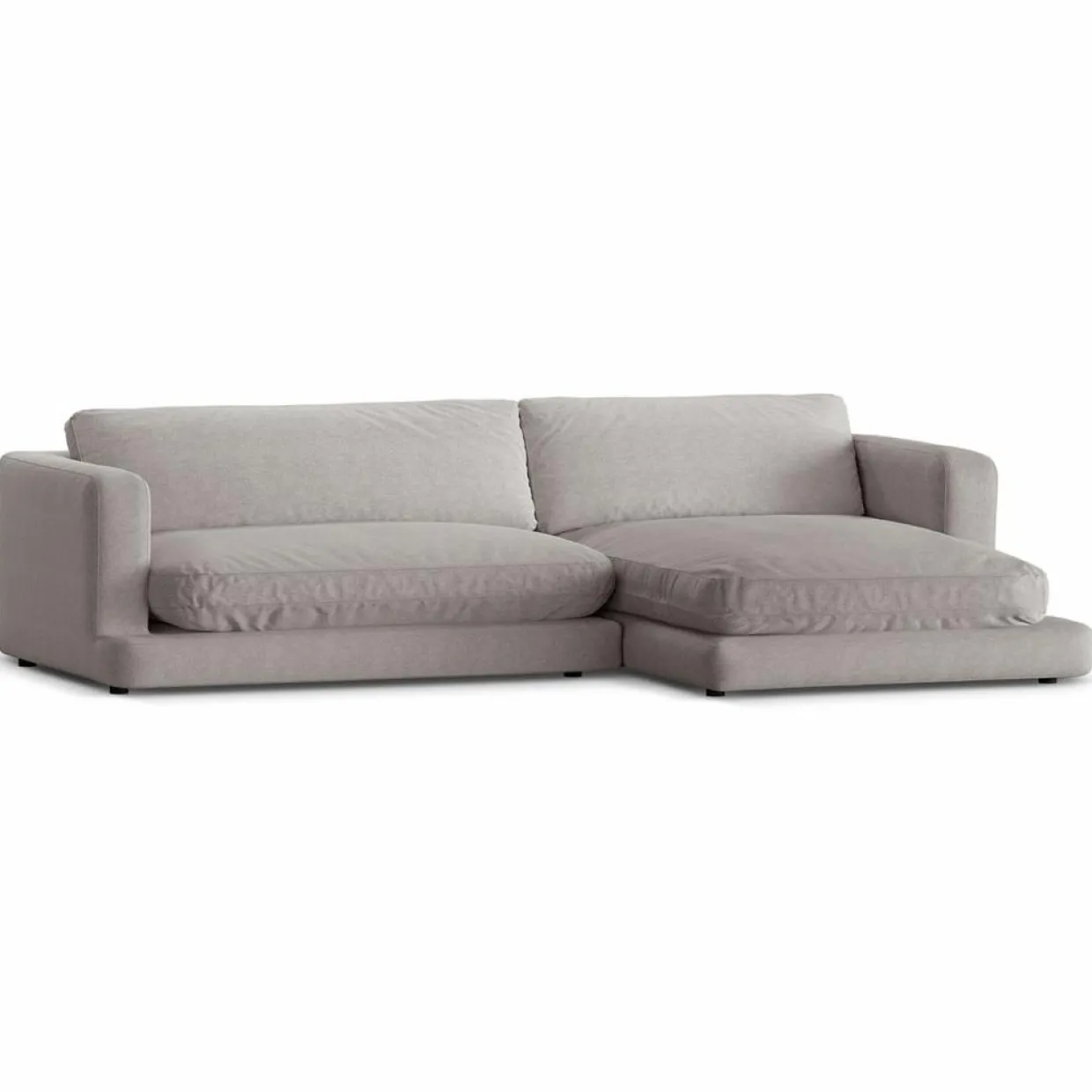 Canapé d'angle droit Daphne 4 Places Gris chaud - 270x170x86 cm-Mazzini Sofas