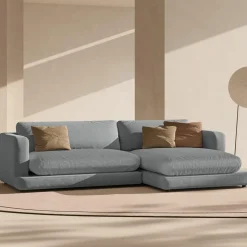 Mazzini Sofas Canapés^Canapé d'angle droit Daphne 4 Places Gris Foncé - 270x170x86 cm