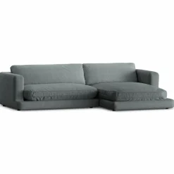 Mazzini Sofas Canapés^Canapé d'angle droit Daphne 4 Places Gris Foncé - 270x170x86 cm