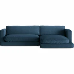 Canapé d'angle droit Daphne 4 Places Bleu Marine - 270x170x86 cm-Mazzini Sofas Outlet