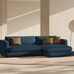 Canapé d'angle droit Daphne 4 Places Bleu Marine - 270x170x86 cm-Mazzini Sofas Outlet