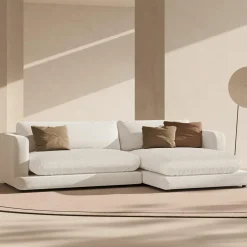 Mazzini Sofas Canapés^Canapé d'angle droit Daphne 4 Places Ivoire - 270x170x86 cm