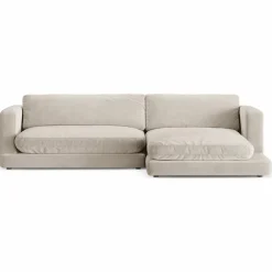 Mazzini Sofas Canapés^Canapé d'angle droit en Velours Daphne 4 Places Beige Clair - 270x170x86 cm