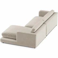 Mazzini Sofas Canapés^Canapé d'angle droit en Velours Daphne 4 Places Beige Clair - 270x170x86 cm