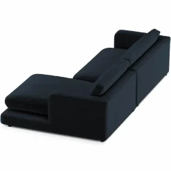 Canapé d'angle droit en Velours Daphne 4 Places Bleu Foncé - 270x170x86 cm-Mazzini Sofas Sale