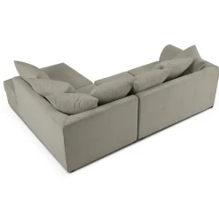 Canapé d'angle Droit Quince Velours côtelé 4 Places gris clair - 221x171x80 cm-Mazzini Sofas Clearance