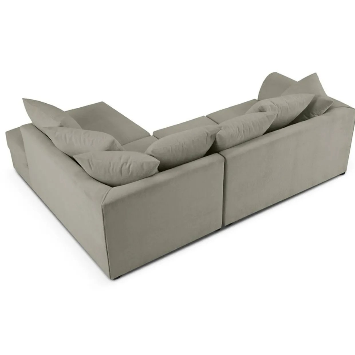 Canapé d'angle Droit Quince Velours côtelé 4 Places gris clair - 221x171x80 cm-Mazzini Sofas Clearance