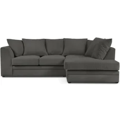 Mazzini Sofas Canapés^Canapé d'angle droit Quince 4 Places gris foncé - 221x171x80 cm