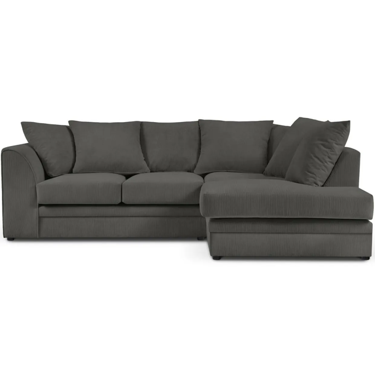 Mazzini Sofas Canapés^Canapé d'angle droit Quince 4 Places gris foncé - 221x171x80 cm