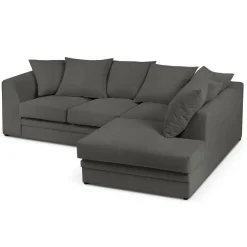 Mazzini Sofas Canapés^Canapé d'angle droit Quince 4 Places gris foncé - 221x171x80 cm