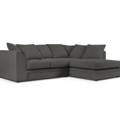 Mazzini Sofas Canapés^Canapé d'angle droit Quince 4 Places gris foncé - 221x171x80 cm