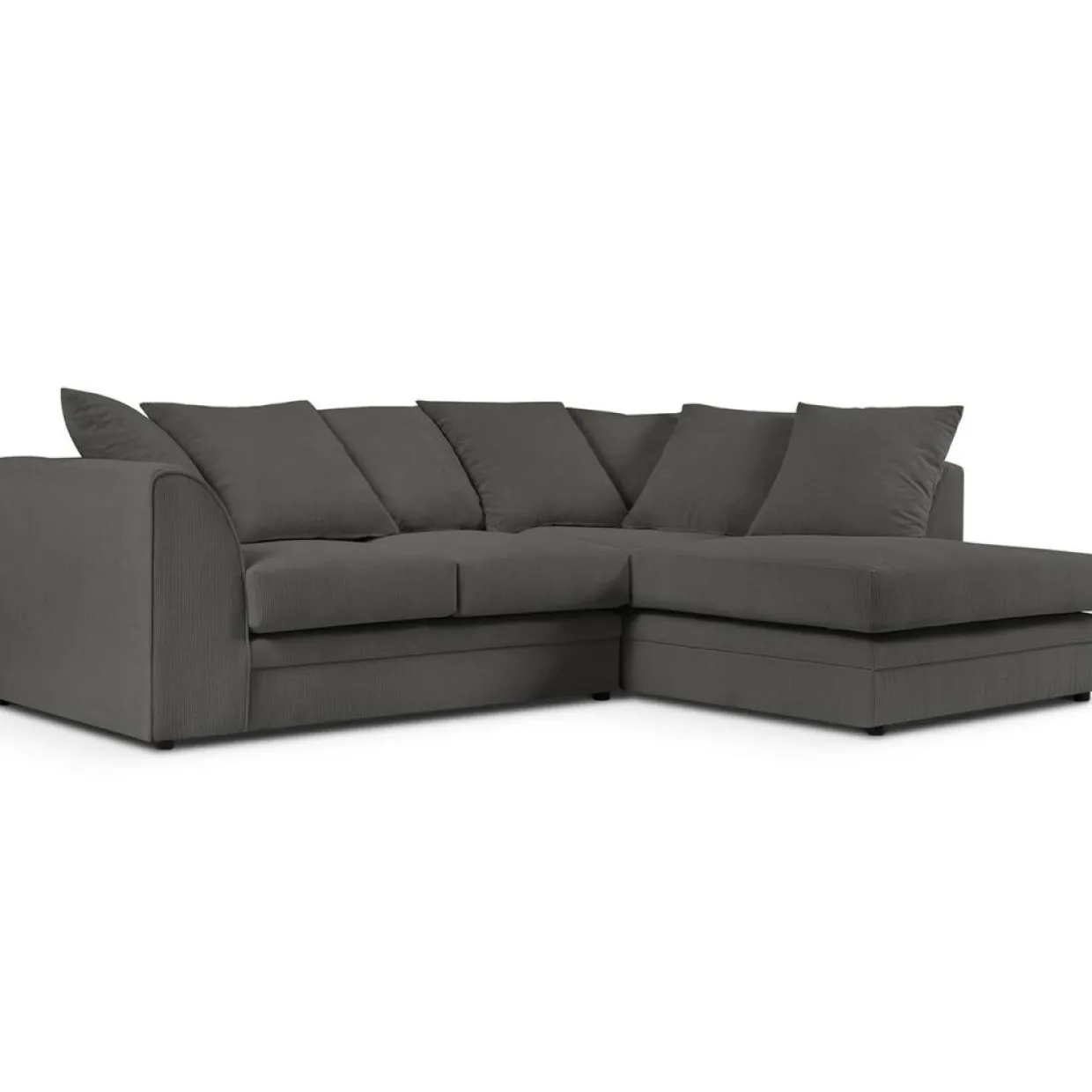 Mazzini Sofas Canapés^Canapé d'angle droit Quince 4 Places gris foncé - 221x171x80 cm