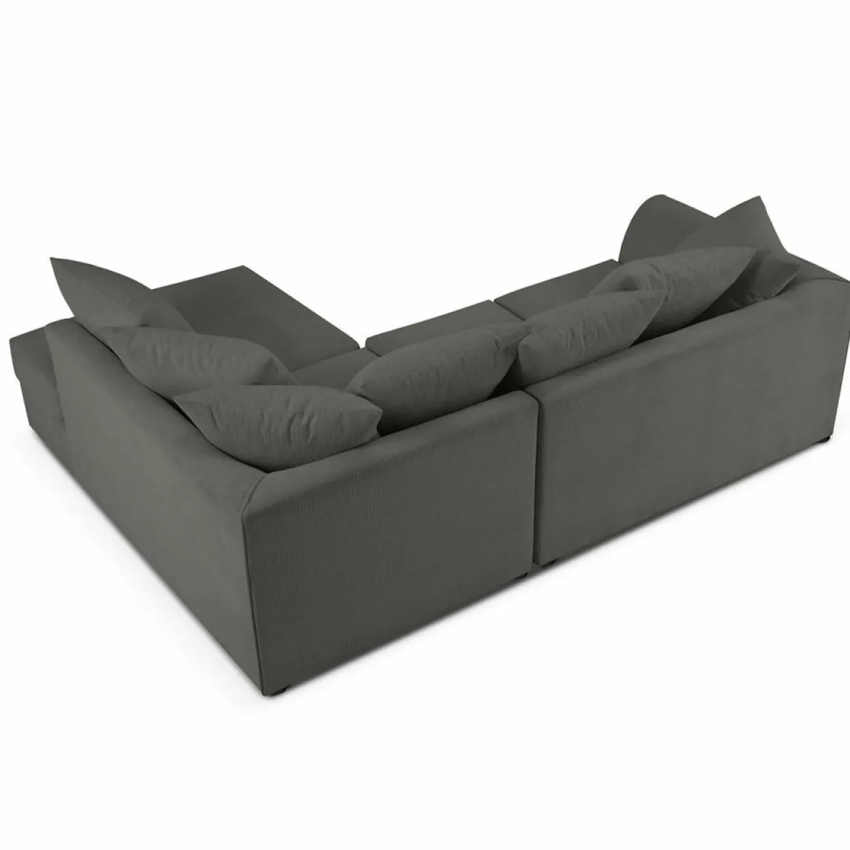 Mazzini Sofas Canapés^Canapé d'angle droit Quince 4 Places gris foncé - 221x171x80 cm
