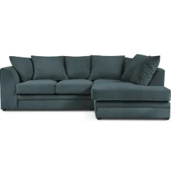 Canapé d'angle droit Quince 4 Places bleu - 221x171x80 cm-Mazzini Sofas Discount
