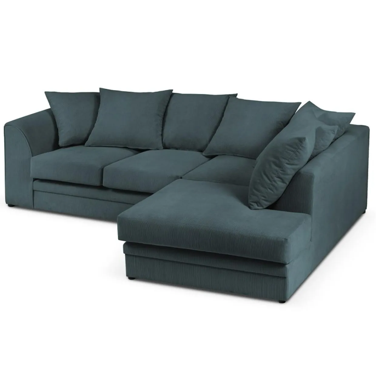 Canapé d'angle droit Quince 4 Places bleu - 221x171x80 cm-Mazzini Sofas Discount