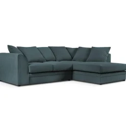 Canapé d'angle droit Quince 4 Places bleu - 221x171x80 cm-Mazzini Sofas Discount