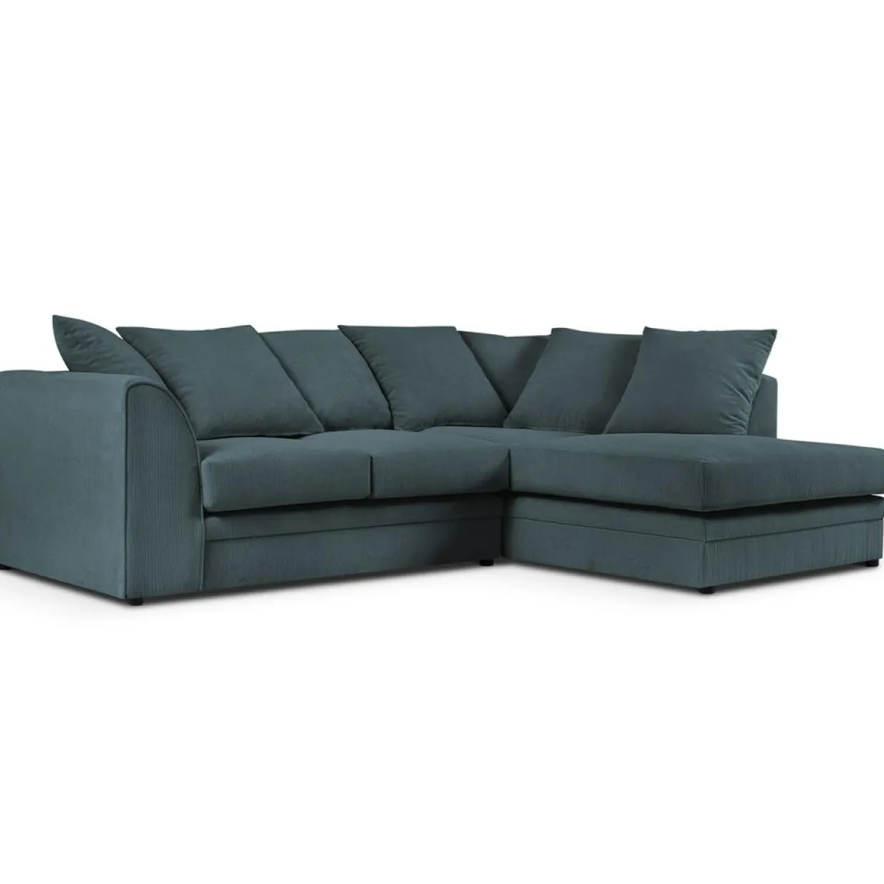 Canapé d'angle droit Quince 4 Places bleu - 221x171x80 cm-Mazzini Sofas Discount