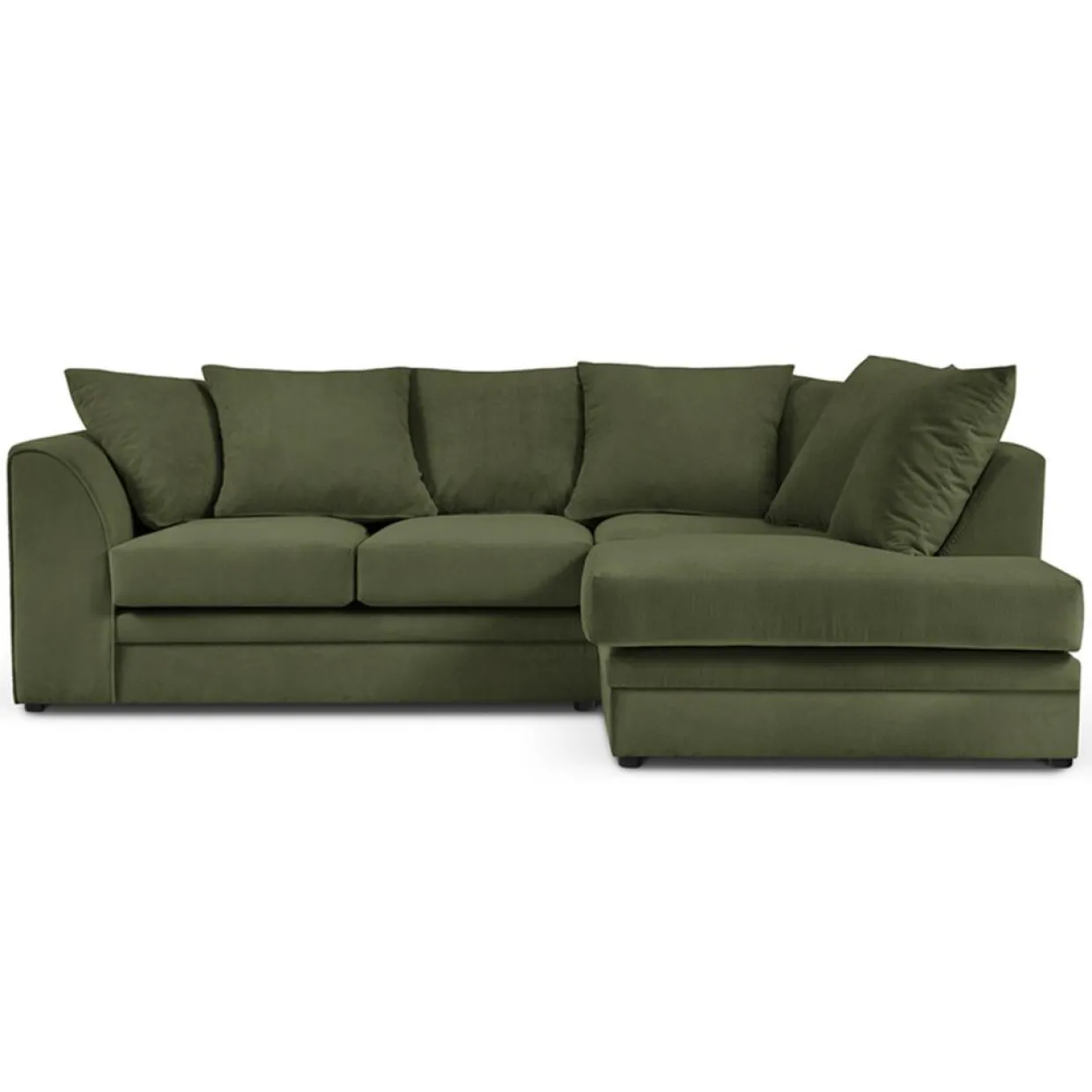 Mazzini Sofas Canapés^Canapé d'angle Droit Quince Velours côtelé 4 Places vert - 221x171x80 cm